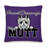 PILLOW - DESIGN BOTH SIDES/WASHABLE CASE - PURPLE - DOG - POOAMM