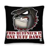 PILLOW - DESIGN BOTH SIDES/WASHABLE CASE - BLACK - DOG - RUFF/TUFF/DAWG