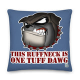 PILLOW - DESIGN BOTH SIDES/WASHABLE CASE - BLUE - DOG - RUFF/TUFF/DAWG
