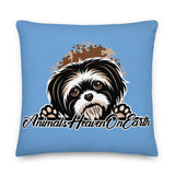 PILLOW - DESIGN BOTH SIDES/WASHABLE CASE - BLUE - DOG - AHOE