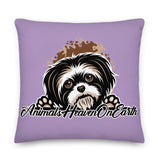 PILLOW - DESIGN BOTH SIDES/WASHABLE CASE - LIGHT PURPLE - DOG - AHOE