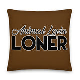 PILLOW - DESIGN BOTH SIDES/WASHABLE CASE - BROWN - ALLoner