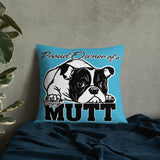 PILLOW - DESIGN BOTH SIDES/WASHABLE CASE - BLUE - DOG - POOAMM