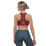 SPORTS BRA - DOUBLE FRONT LAYER - BURGUNDY - DOG - POOAMM