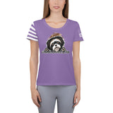 WOMEN'S ATHLETIC T-SHIRT/USA FLAG ON SLEEVE - AHOE