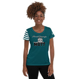 WOMEN'S ATHLETIC T-SHIRT/USA FLAG ON SLEEVE - POOAMM