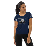WOMEN'S ATHLETIC T-SHIRT/USA FLAG ON SLEEVE - POOAMM