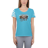 WOMEN'S ATHLETIC T-SHIRT/USA FLAG ON SLEEVE - ALLoner