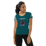 WOMEN'S ATHLETIC T-SHIRT/USA FLAG ON SLEEVE - ALLoner