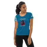 WOMEN'S ATHLETIC T-SHIRT/USA FLAG ON SLEEVE - ALLoner