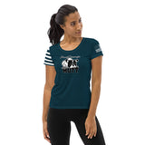 WOMEN'S ATHLETIC T-SHIRT/USA FLAG ON SLEEVE - POOAMM