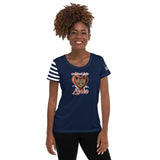 WOMEN'S ATHLETIC T-SHIRT/USA FLAG ON SLEEVE - ALLoner