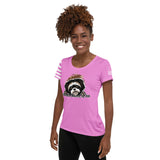 WOMEN'S ATHLETIC T-SHIRT/USA FLAG ON SLEEVE - AHOE