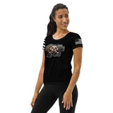 WOMEN'S ATHLETIC T-SHIRT/USA FLAG ON SLEEVE - ALLoner