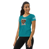 WOMEN'S ATHLETIC T-SHIRT/USA FLAG ON SLEEVE - ALLoner
