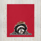 BLANKET - SOFT SILK TOUCH THROW - DOG - RED - AHOE