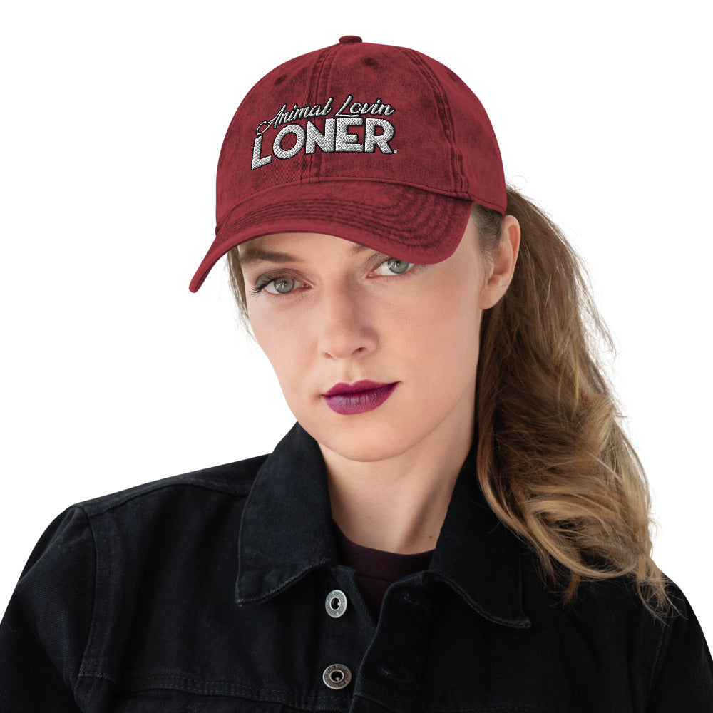 HAT-adjustable metal snap buckle/VINTAGE COTTON TWILL CAP-ALLoner