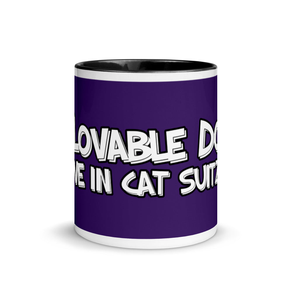 MUG - CERAMIC - PURPLE - MY LOVABLE DOG(Z) LIFE IN CAT SUITZ