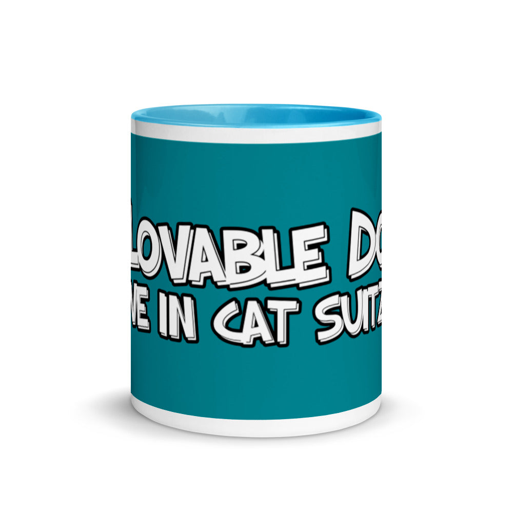 MUG - CERAMIC - BLUE - MY LOVABLE DOG(Z) LIFE IN CAT SUITZ