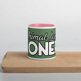 MUG - CERAMIC - GREEN - ANIMAL LOVIN LONER