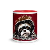 MUG - CERAMIC - BURGUNDY -  SHIH TZU DOG - AHOE