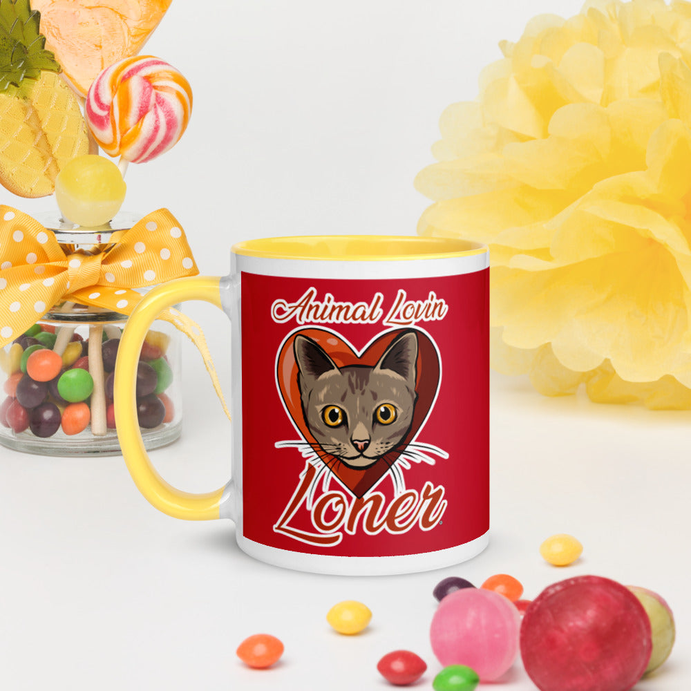 MUG - CERAMIC - RED - CAT - ALLoner