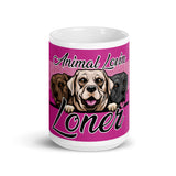 MUG - 11oz/15oz - BRIGHT/PINK - LAB DOGS- ALLoner