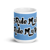 MUG - 11oz/15oz - LIGHT/BLUE - DOG(Z) RULE MY LIFE/CAT(Z) RULE MY HOME